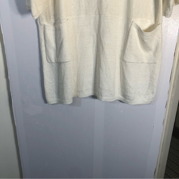Soft Surroundings Pullover Women’s White Knit Tunic/Dress Pockets One Size - Picture 3 of 10